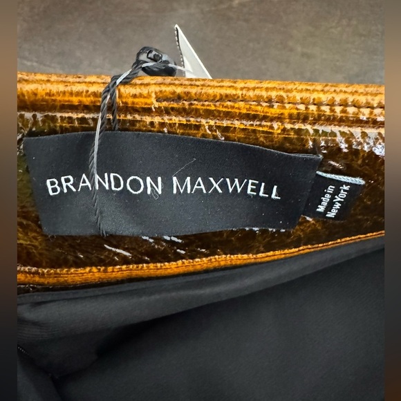 BRANDON MAXWELL Evelyn Belted Coated Wool Mahogany Glaze Skirt Size 8 NWT - Picture 8 of 16